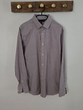 Banana Republic Men's Purple Microcheck Dress Shirt